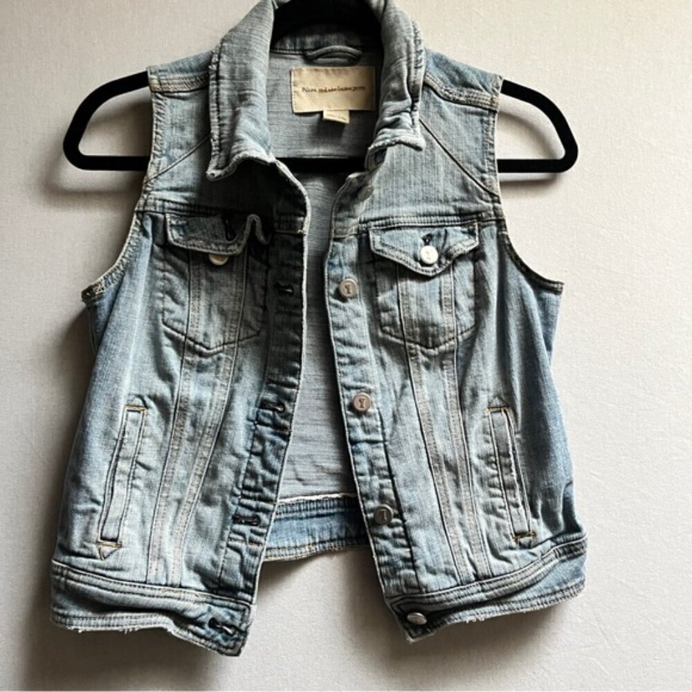 Pilcro and the Letterpress Anthropologie Denim Jean Vest Button Front Sz S